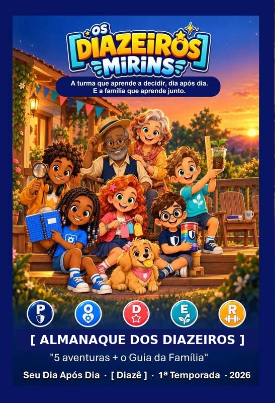 Capa oficial do Almanaque dos Diazeiros com as cinco aventuras e o Guia da Família